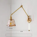 GobekUsa Ceramic Copper LED Wall Lamp with Adjustable Long Arm Swing