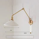 GobekUsa Ceramic Copper LED Wall Lamp with Adjustable Long Arm Swing