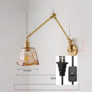 GobekUsa Ceramic Copper LED Wall Lamp with Adjustable Long Arm Swing