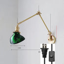 GobekUsa Ceramic Copper LED Wall Lamp with Adjustable Long Arm Swing