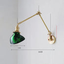 GobekUsa Ceramic Copper LED Wall Lamp with Adjustable Long Arm Swing