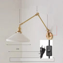 GobekUsa Ceramic Copper LED Wall Lamp with Adjustable Long Arm Swing