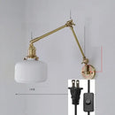 GobekUsa Ceramic Copper LED Wall Lamp with Adjustable Long Arm Swing