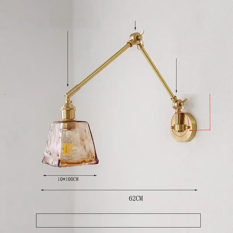 GobekUsa Ceramic Copper LED Wall Lamp with Adjustable Long Arm Swing, photo 14 of 22