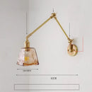 GobekUsa Ceramic Copper LED Wall Lamp with Adjustable Long Arm Swing