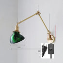 GobekUsa Ceramic Copper LED Wall Lamp with Adjustable Long Arm Swing
