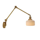 GobekUsa Ceramic Copper LED Wall Lamp with Adjustable Long Arm Swing