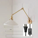 GobekUsa Ceramic Copper LED Wall Lamp with Adjustable Long Arm Swing