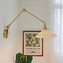 GobekUsa Ceramic Copper LED Wall Lamp with Adjustable Long Arm Swing