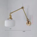GobekUsa Ceramic Copper LED Wall Lamp with Adjustable Long Arm Swing
