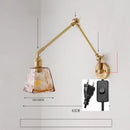 GobekUsa Ceramic Copper LED Wall Lamp with Adjustable Long Arm Swing