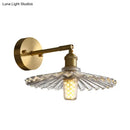 GobekUsa Brass Wall Mounted Lamp with Scalloped Glass Shade - 1 Head Bedside Sconce Light Fixture