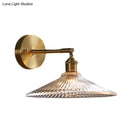 GobekUsa Brass Wall Mounted Lamp with Scalloped Glass Shade - 1 Head Bedside Sconce Light Fixture