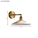 GobekUsa Brass Wall Mounted Lamp with Scalloped Glass Shade - 1 Head Bedside Sconce Light Fixture