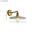 GobekUsa Brass Wall Mounted Lamp with Scalloped Glass Shade - 1 Head Bedside Sconce Light Fixture