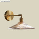GobekUsa Brass Wall Mounted Lamp with Scalloped Glass Shade - 1 Head Bedside Sconce Light Fixture