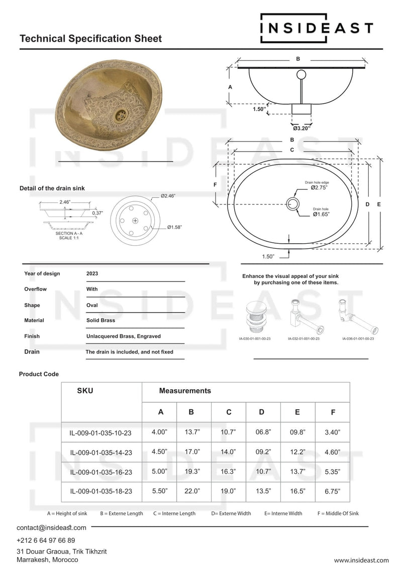 Brass Sink, Oval Brass Sink, Drop-in Brass Bathroom Sink, Engraved Antique Brass Sink, Bathroom Brass sink, Aged Brass Sink