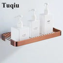 GobekUsa Brass Square Bathroom Shower Rack Wall Mounted Corner Shelf