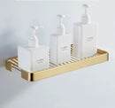 GobekUsa Brass Square Bathroom Shower Rack Wall Mounted Corner Shelf