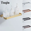GobekUsa Brass Square Bathroom Shower Rack Wall Mounted Corner Shelf