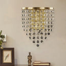 GobekUsa Brass-Toned Tapered Wall Sconce with Crystal Chain - Minimalist 1-Light Mounted Fixture