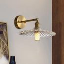 GobekUsa Brass Wall Mounted Lamp with Scalloped Glass Shade - 1 Head Bedside Sconce Light Fixture
