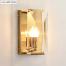 GobekUsa Brass Wall Sconce with Clear Crystal Shield for a Mid Century Look