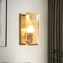 GobekUsa Brass Wall Sconce with Clear Crystal Shield for a Mid Century Look