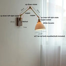 GobekUsa Ceramic Ball Brass Walnut Wood Wall Light with Pull Chain Switch