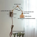 GobekUsa Ceramic Ball Brass Walnut Wood Wall Light with Pull Chain Switch