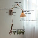 GobekUsa Ceramic Ball Brass Walnut Wood Wall Light with Pull Chain Switch