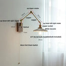 GobekUsa Ceramic Ball Brass Walnut Wood Wall Light with Pull Chain Switch