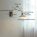 GobekUsa Ceramic Ball Brass Walnut Wood Wall Light with Pull Chain Switch