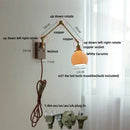 GobekUsa Ceramic Ball Brass Walnut Wood Wall Light with Pull Chain Switch