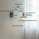 GobekUsa Ceramic Ball Brass Walnut Wood Wall Light with Pull Chain Switch