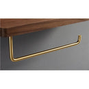 Brass & wood toilet roll holder with shelf bathroom stand by Decorbites