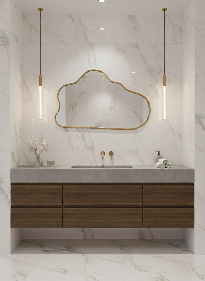 Cloud Mirror - Antique Brass Wall Mirror
