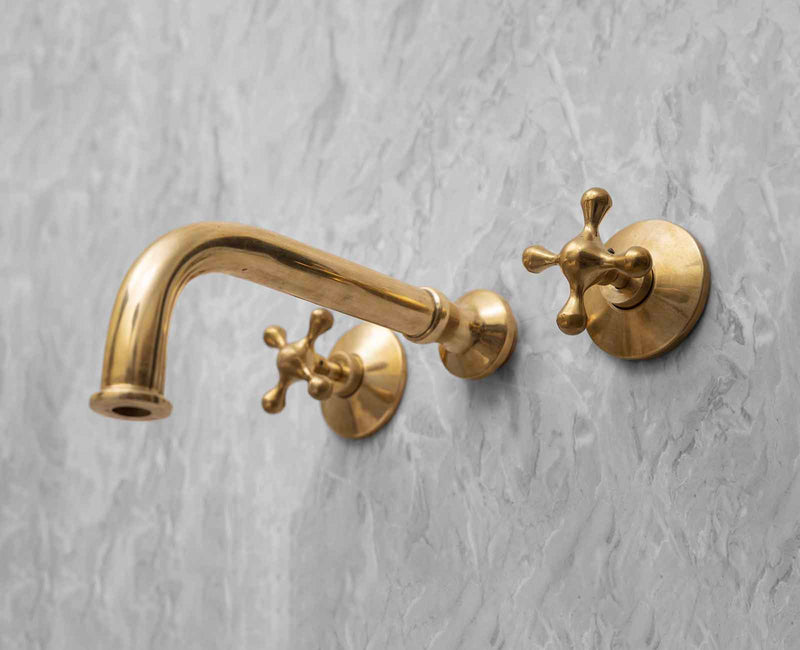 Unlacquered Brass Bathroom Faucet With Rough in Valve