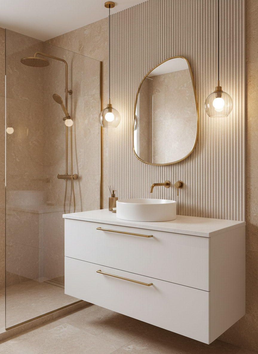 Asymmetrical Mirror - Irregular Brass Wall Mirror
