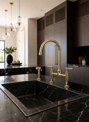 Vintage Unlacquered Brass Bridge faucet 8"