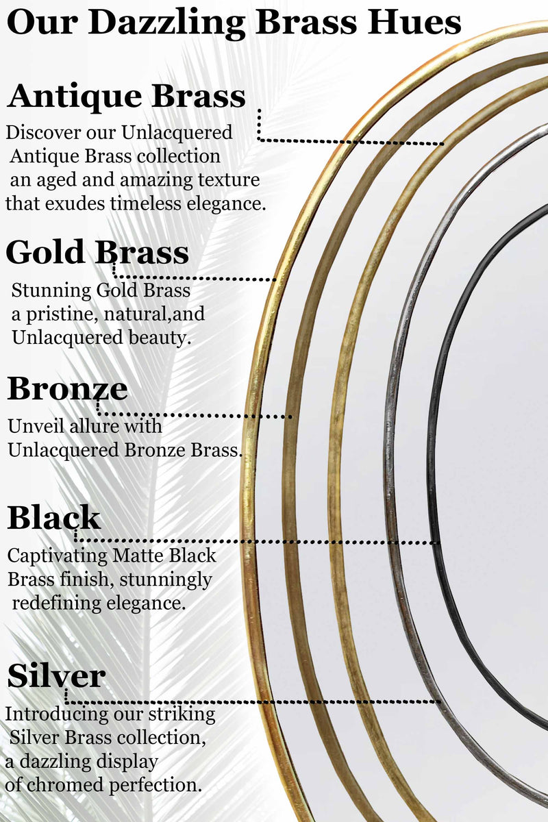 Italian Antique Brass Mirror - Unlacquered Brass Mirror