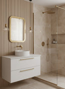 Gold Rectangle Mirror - Handmade Bathroom Mirror
