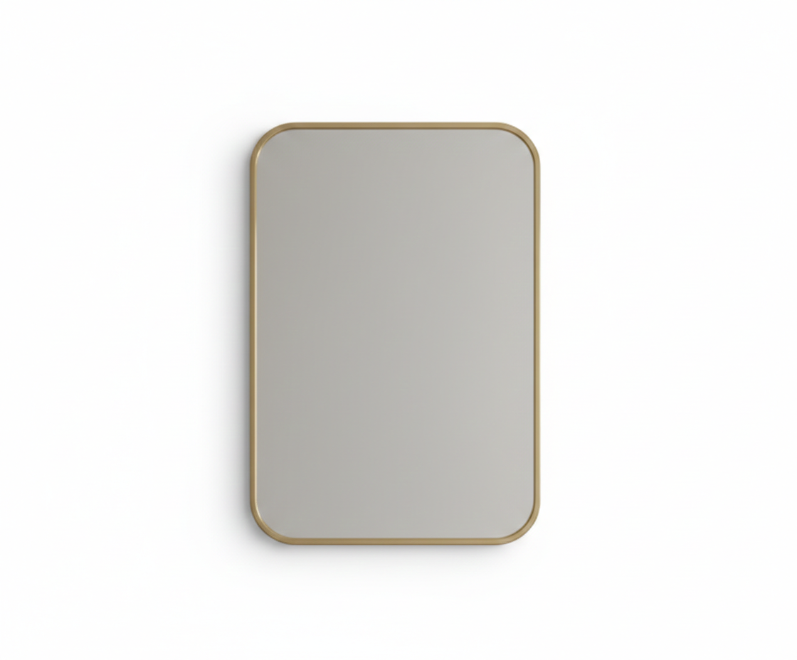 Rectangular Gold Brass Mirror -  unlacquered Brass Frame Mirror, photo 15 of 15