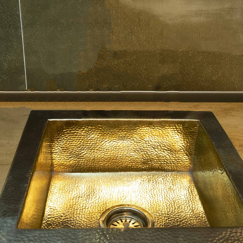 Kitchen Hammered Brass Bar Sink