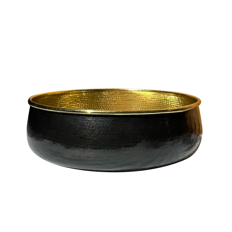 Handcrafted Brass Vessel Sink - Black Round Bathroom Sink Nya