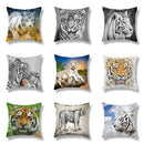 Brave tiger pattern print cushion covers nine pack living room decor by Decorbites