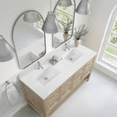 James Martin Breckenridge 60" Double Bathroom Vanity, Whitewashed Oak