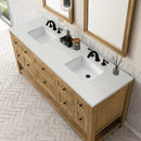 James Martin Breckenridge 72" Double Bathroom Vanity, Light Natural Oak