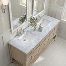 James Martin Breckenridge 72" Double Bathroom Vanity, Whitewashed Oak