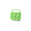 Bright green plastic egg holder storage box kitchen container with handle by Decorbites